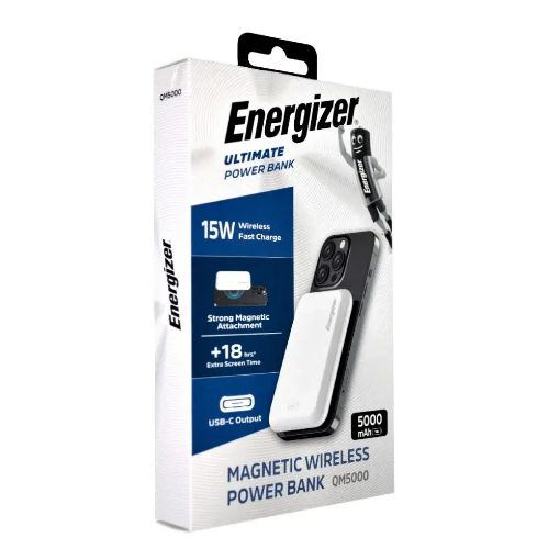 Εικόνα της Power Bank Energizer Ultimate Magnetic Wireless USB-C 5000mAh 15W White QM5000