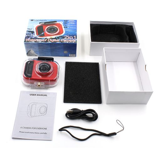 Εικόνα της Action Camera Lamtech 2 in 1 FHD Υποβρύχια Red LAM111993