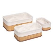 Εικόνα της Σετ Καλάθια Οργάνωσης 5Five Bamboo 30x20cm 3τμχ Μπεζ 174509A