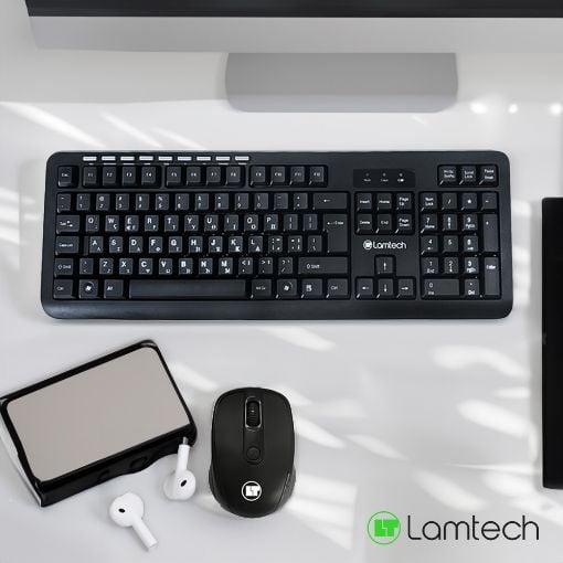 Εικόνα της Πληκτρολόγιο-Ποντίκι Lamtech Wireless (GR) Black LAM114321