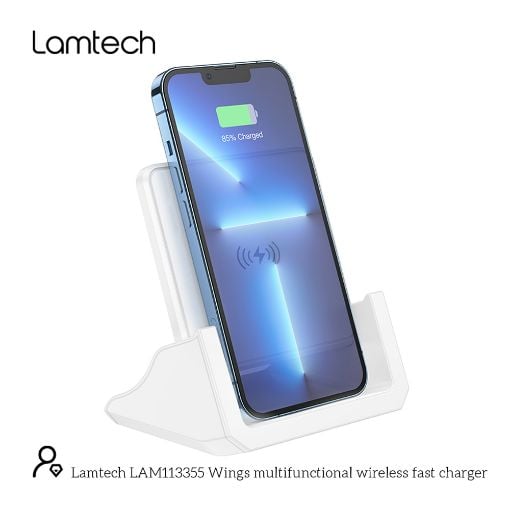 Εικόνα της Ασύρματος Φορτιστής Lamtech με Βάση Qi 15W White LAM113355