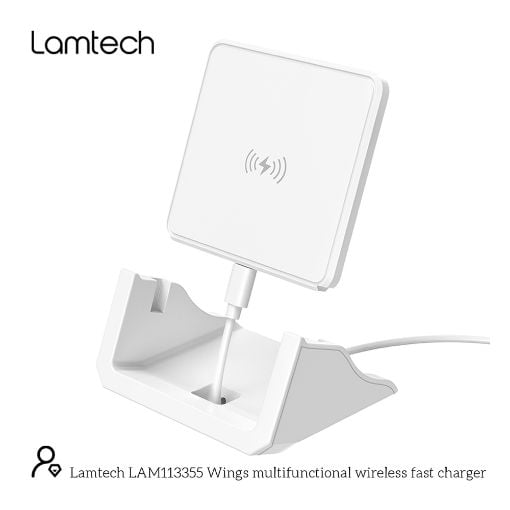 Εικόνα της Ασύρματος Φορτιστής Lamtech με Βάση Qi 15W White LAM113355
