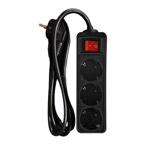 Εικόνα της Πολύπριζο Lamtech 3 Θέσεων 3m Μαύρο LAM113270
