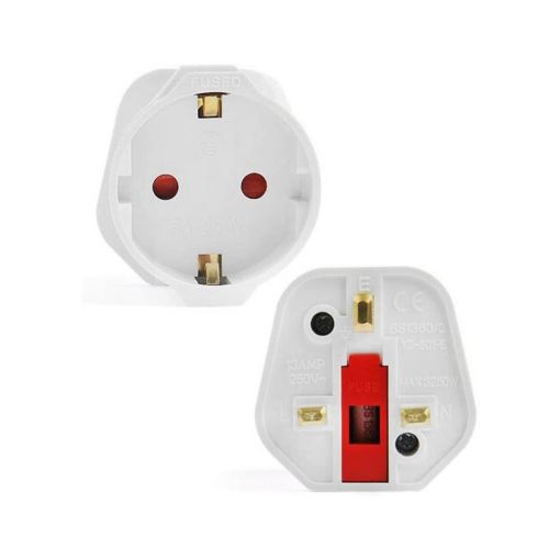 Εικόνα της Αντάπτορας Πρίζας Lamtech Type-F to Type-G (UK) White LAM113317