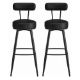 Εικόνα της Vasagle Σετ Σκαμπό Μπαρ Ekho με Πλάτη 2τμχ Black LBC889B01V1