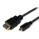 Εικόνα της Καλώδιο Powertech Micro HDMI Male to HDMI Male 3m Black CAB-H008