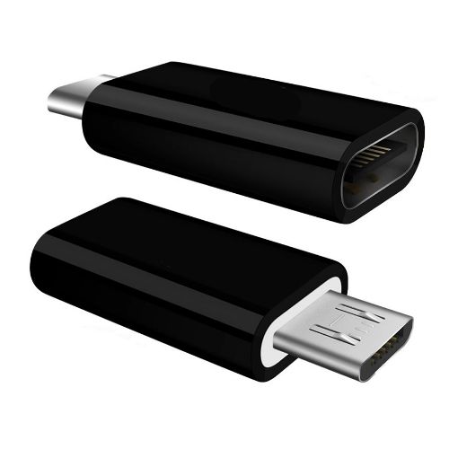 Εικόνα της Adapter Powertech Micro USB Male to USB-C Female Black CAB-UC020