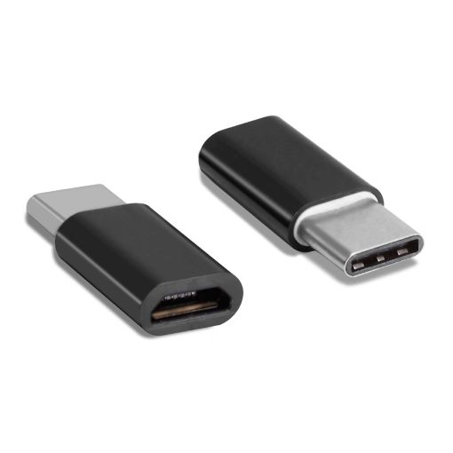 Εικόνα της Adapter Powertech USB-C Male to Micro USB Female Black CAB-UC019