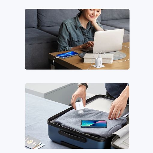 Εικόνα της Φορτιστής Ugreen CD275 2x USB-C & 1x USB-A 65W White 90496B