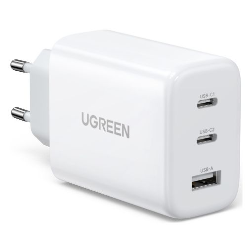 Εικόνα της Φορτιστής Ugreen CD275 2x USB-C & 1x USB-A 65W White 90496B