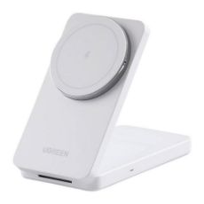 Εικόνα της Ασύρματος Φορτιστής Ugreen W528 2 in 1 Magnetic Wireless 20W White 45055