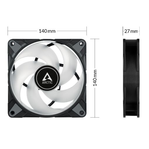 Εικόνα της Case Fan Arctic P14 Pro A-RGB PWM 140mm Reverse Black (3-Pack) ACFAN00327A