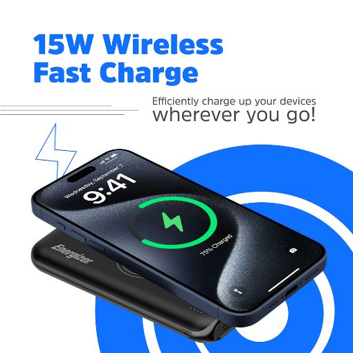 Εικόνα της Power Bank Energizer Ultimate Wireless Charging USB-C/USB-A 10000mAh 20W Black QE10009PQ