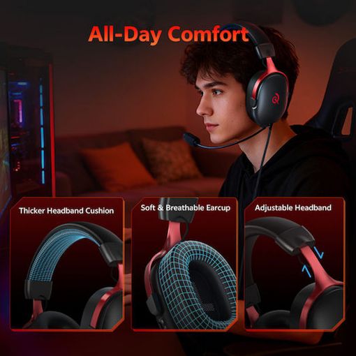 Εικόνα της Headset QCY Heroad VN200 Pro 7.1 USB RGB Black/Red
