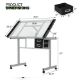 Εικόνα της Γραφείο Lamtech Crystal Drafting με 2 Συρτάρια 104x60x80cm Silver LAM980367