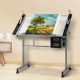 Εικόνα της Γραφείο Lamtech Crystal Drafting με 2 Συρτάρια 104x60x80cm Silver LAM980367