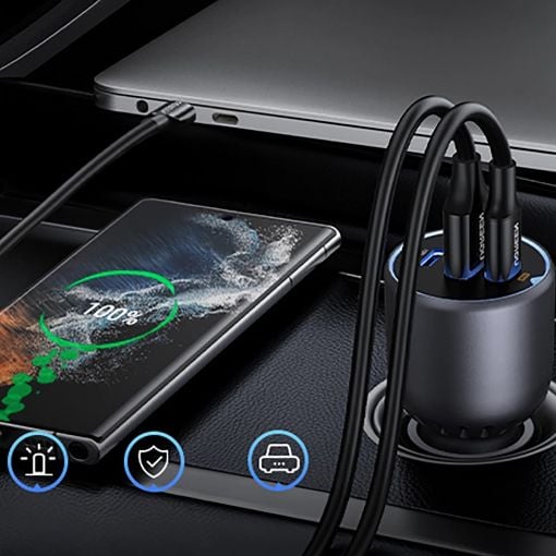 Εικόνα της Φορτιστής Αυτοκινήτου Ugreen EC705  Dual USB-C & USB-A 130W Gray 35025