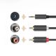 Εικόνα της Καλώδιο Ugreen AV102 2x RCA Male to 3.5mm Mini Jack Male 3m Black 10512