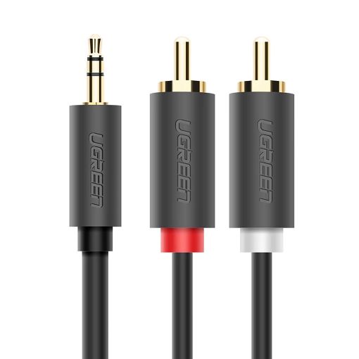 Εικόνα της Καλώδιο Ugreen AV102 2x RCA Male to 3.5mm Mini Jack Male 3m Black 10512