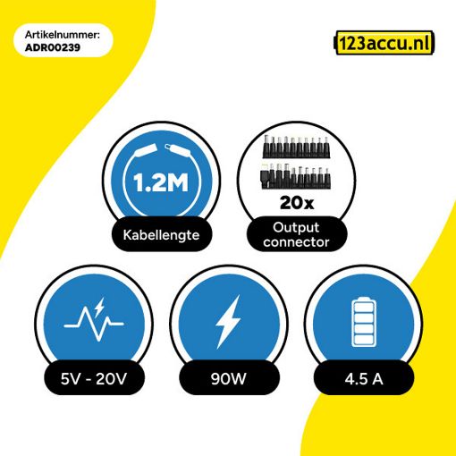 Εικόνα της Universal Τροφοδοτικό Laptop WS Xtreme Power 90W (Χωρίς Καλώδιο)