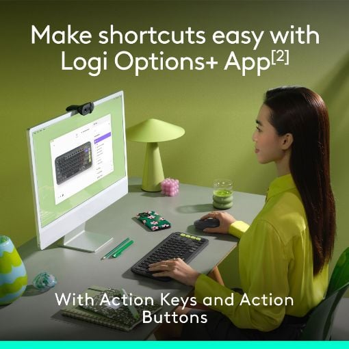 Εικόνα της Πληκτρολόγιο-Ποντίκι Logitech Pop Icon Combo Bluetooth Graphite/Green 920-013140