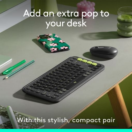Εικόνα της Πληκτρολόγιο-Ποντίκι Logitech Pop Icon Combo Bluetooth Graphite/Green 920-013140