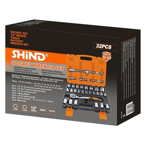 Εικόνα της Σετ Καστάνια και Καρυδάκια Shind 1/2'' 32τμχ 31515