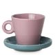 Εικόνα της Φλιτζάνι Espresso Estia Echo New Bone 100ml Ροζ με Τιρκουάζ Πιατάκι 07-35488