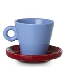 Εικόνα της Φλιτζάνι Espresso Estia Echo New Bone 100ml Μπλε με Κόκκινο Πιατάκι 07-35471