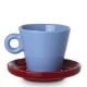 Εικόνα της Φλιτζάνι Espresso Estia Echo New Bone 100ml Μπλε με Κόκκινο Πιατάκι 07-35471