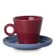 Εικόνα της Φλιτζάνι Cappuccino Estia Cream New Bone 200ml Κόκκινο με Μπλε Πιατάκι 07-35501
