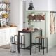 Εικόνα της Vasagle Σετ Μεταλλικά Σκαμπό Bar 40 x 30 x 65 cm 2τμχ Brown/Black LBC65X