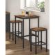 Εικόνα της Vasagle Σετ Τραπέζι Μπαρ & Σκαμπό 60 x 60 x 90 cm 3τμχ Brown/Black LBT017B01