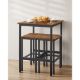 Εικόνα της Vasagle Σετ Τραπέζι Μπαρ & Σκαμπό 60 x 60 x 90 cm 3τμχ Brown/Black LBT017B01