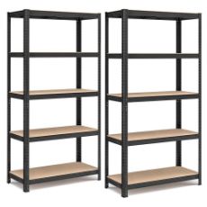 Εικόνα της Songmics Σετ Ραφιέρες Dexion με 5 Ράφια 180 x 90 x 40 cm Black/Brown 2τμχ GLR042B01