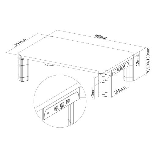 Εικόνα της Επιτραπέζια Βάση Οθόνης Brateck Multi-Purpose 17-32" με 3 Θύρες USB 3.0 Black AMS-7