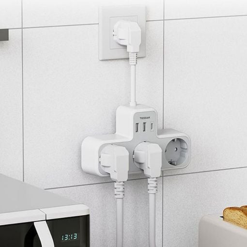 Εικόνα της Πολύπριζο Tessan 3 Θέσεων με 2x USB-A & 1x USB-C 15cm White TS-323X-C