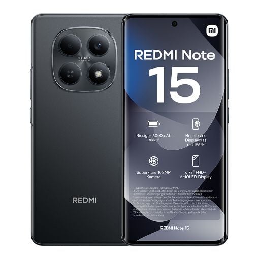 Εικόνα της Smartphone Xiaomi Redmi Note 15 4G NFC Dual Sim 6GB 128GB Black MZB0M8GEU
