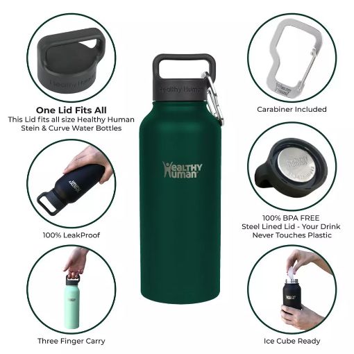 Εικόνα της Μπουκάλι Θερμός Healthy Human 621ml Forest Green