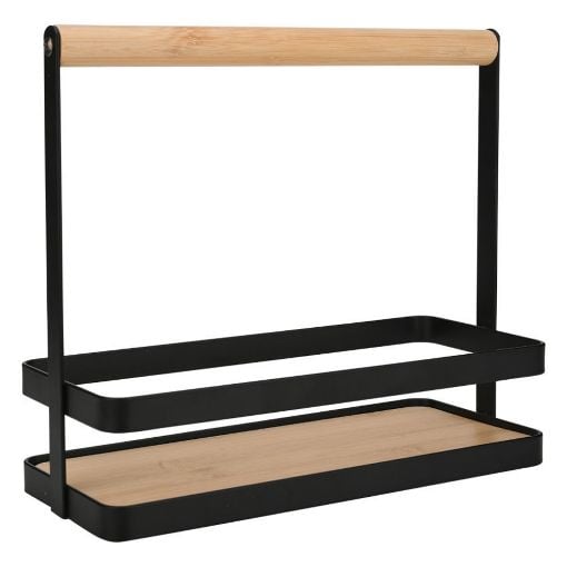 Εικόνα της Θήκη Οργάνωσης με Χερούλι Estia Bamboo Essentials 24x10.5x21.3cm Μαύρη 01-28343
