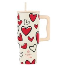 Εικόνα της Θερμός Estia Straw Tumbler XL Save The Aegean 900ml Red Valentine 01-37734