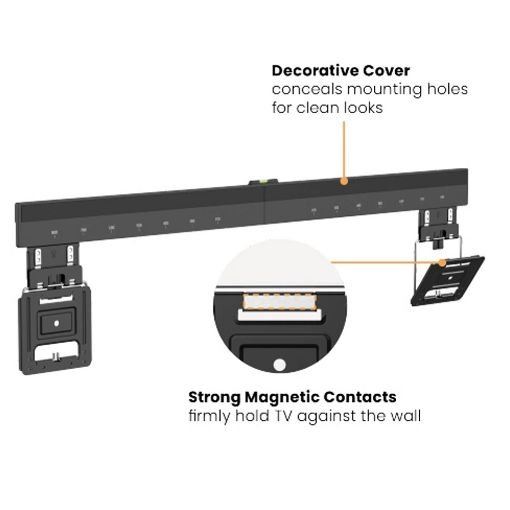 Εικόνα της Επιτοίχια Βάση Τηλεόρασης Brateck Ultra Slim Micro-Gap 43-100" Black LED-1948