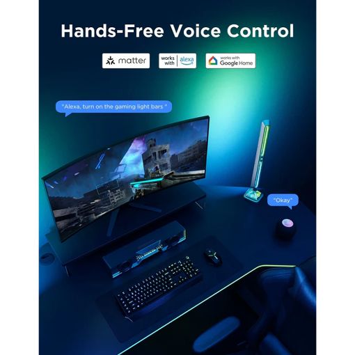 Εικόνα της Govee Gaming Light Bars Pro RGBIC 2.4 GHz Wi-Fi/Bluetooth 2τμχ H8048