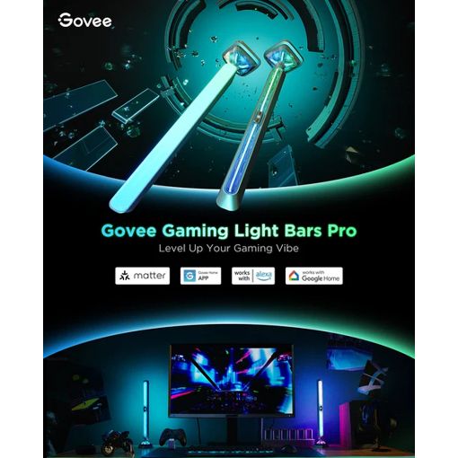 Εικόνα της Govee Gaming Light Bars Pro RGBIC 2.4 GHz Wi-Fi/Bluetooth 2τμχ H8048