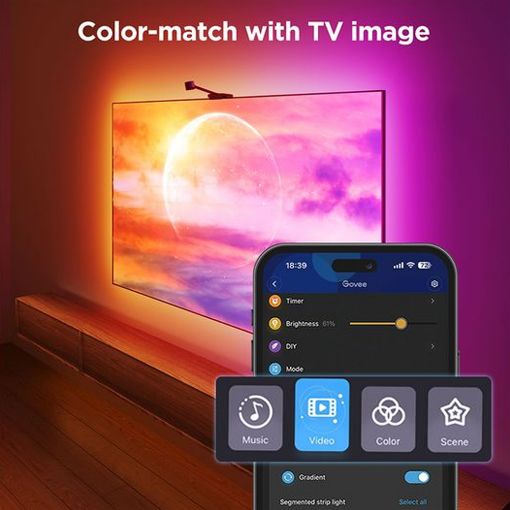 Εικόνα της Govee x Netflix TV Backlight 3S RGBIC Wi-Fi/Bluetooth 55~65" H6098