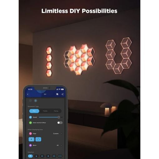 Εικόνα της Govee Glide Hexagon Light Panels Ultra RGBIC Wi-Fi/Bluetooth 7τμχ H606A