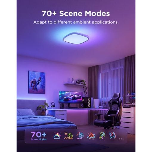 Εικόνα της Govee Square Smart Ceiling Light RGBWW + RGBIC Wi-Fi/Bluetooth 12" H80A4