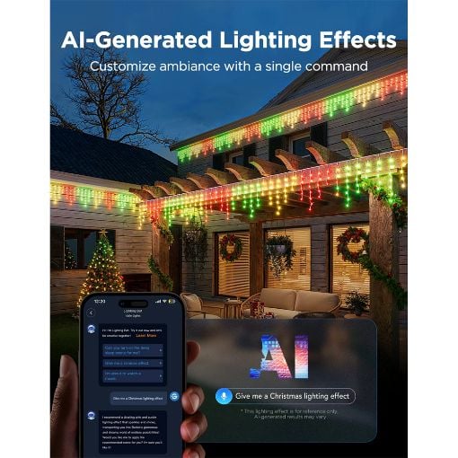 Εικόνα της Govee Icicle Lights RGBIC Wi-Fi/Bluetooth 10m H80D1