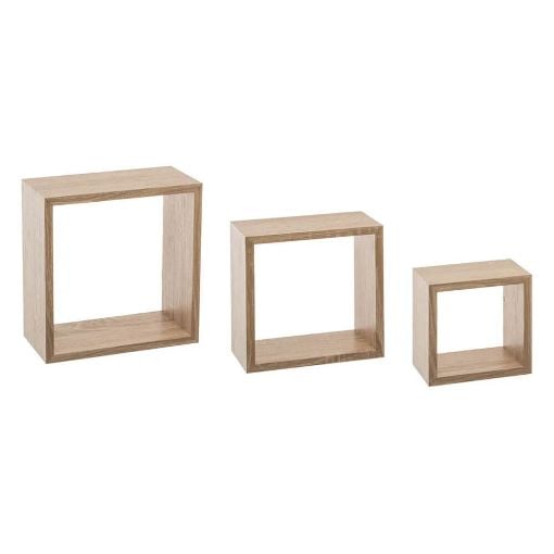 Εικόνα της Σετ Ράφια Τοίχου 5Five Small Set Oak Νat 3τμχ 138956C