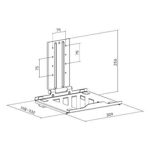Εικόνα της Laptop Tray Brateck έως 17 " για Monitor Arms VESA 75x75 Matte Black NBH-7